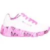 Sneaker Skechers Uno da bambina bianca e fucsia
