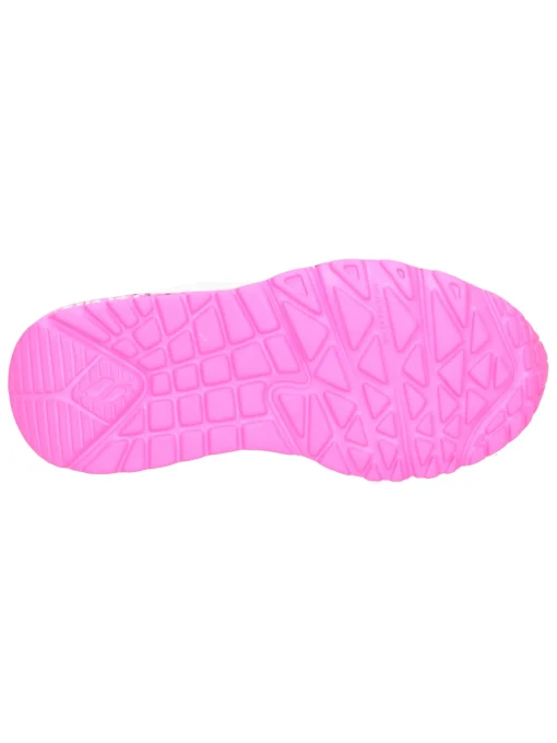 Sneaker Skechers Uno da bambina bianca e fucsia
