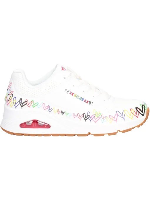 Sneaker Skechers Uno Love da donna bianca
