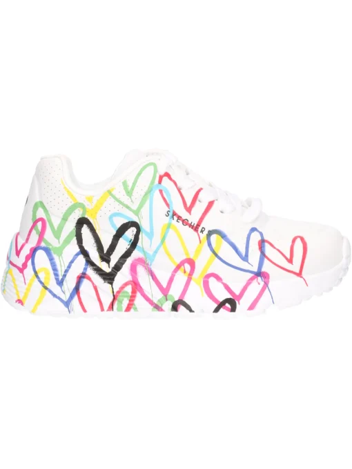 Sneaker Skechers Uno Love da bambina bianca