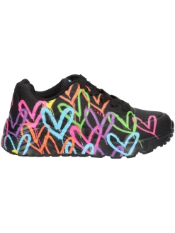 Sneaker Skechers Uno Love da bambina nera