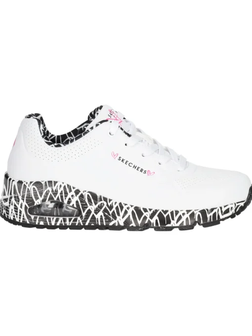 Sneaker Skechers Uno Love da donna bianca