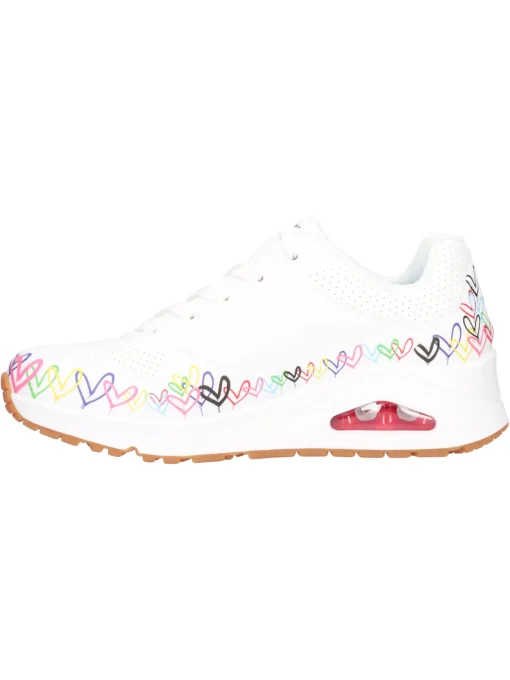 Sneaker Skechers Uno Love da donna bianca