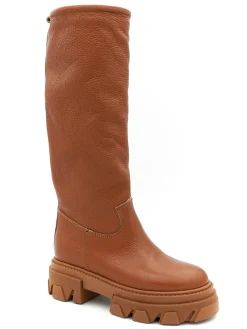 Stivale a tubo donna color cuoio