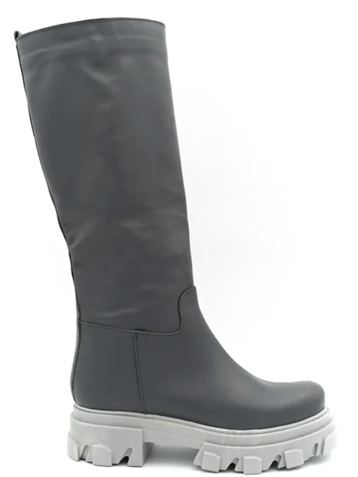 Stivale a tubo donna color grigio