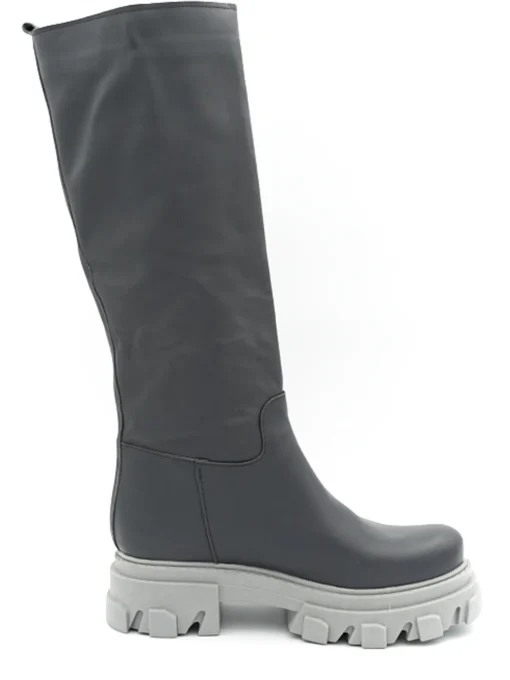Stivale a tubo donna color grigio