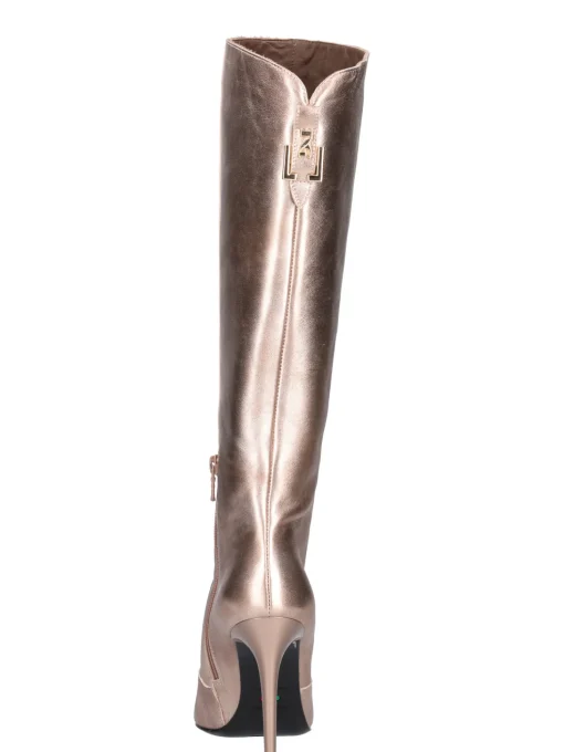 Stivale con tacco fino Nero Giardini da donna rame metal