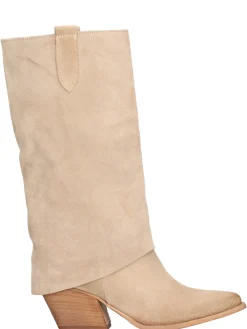 Stivale con tacco largo Liviana da donna beige