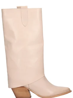 Stivale con tacco largo Liviana da donna beige