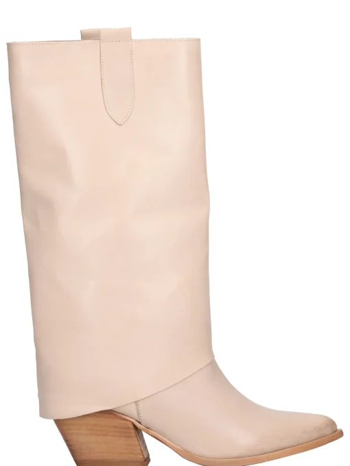 Stivale con tacco largo Liviana da donna beige