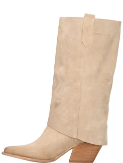 Stivale con tacco largo Liviana da donna beige