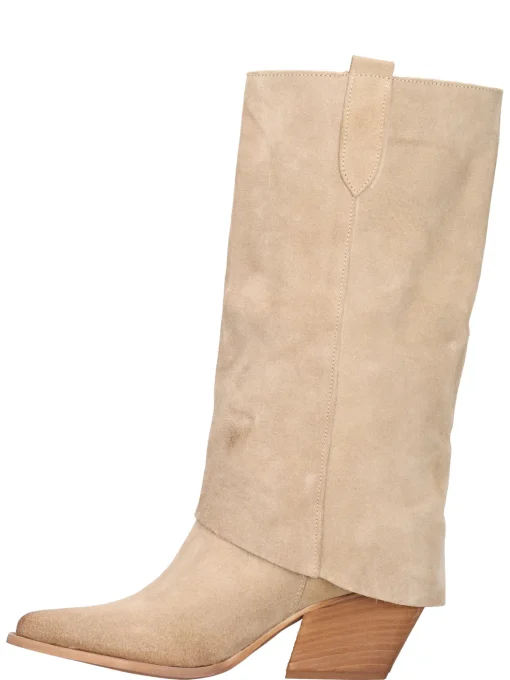Stivale con tacco largo Liviana da donna beige