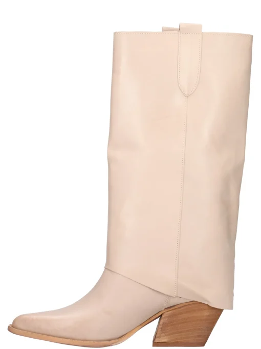 Stivale con tacco largo Liviana da donna beige