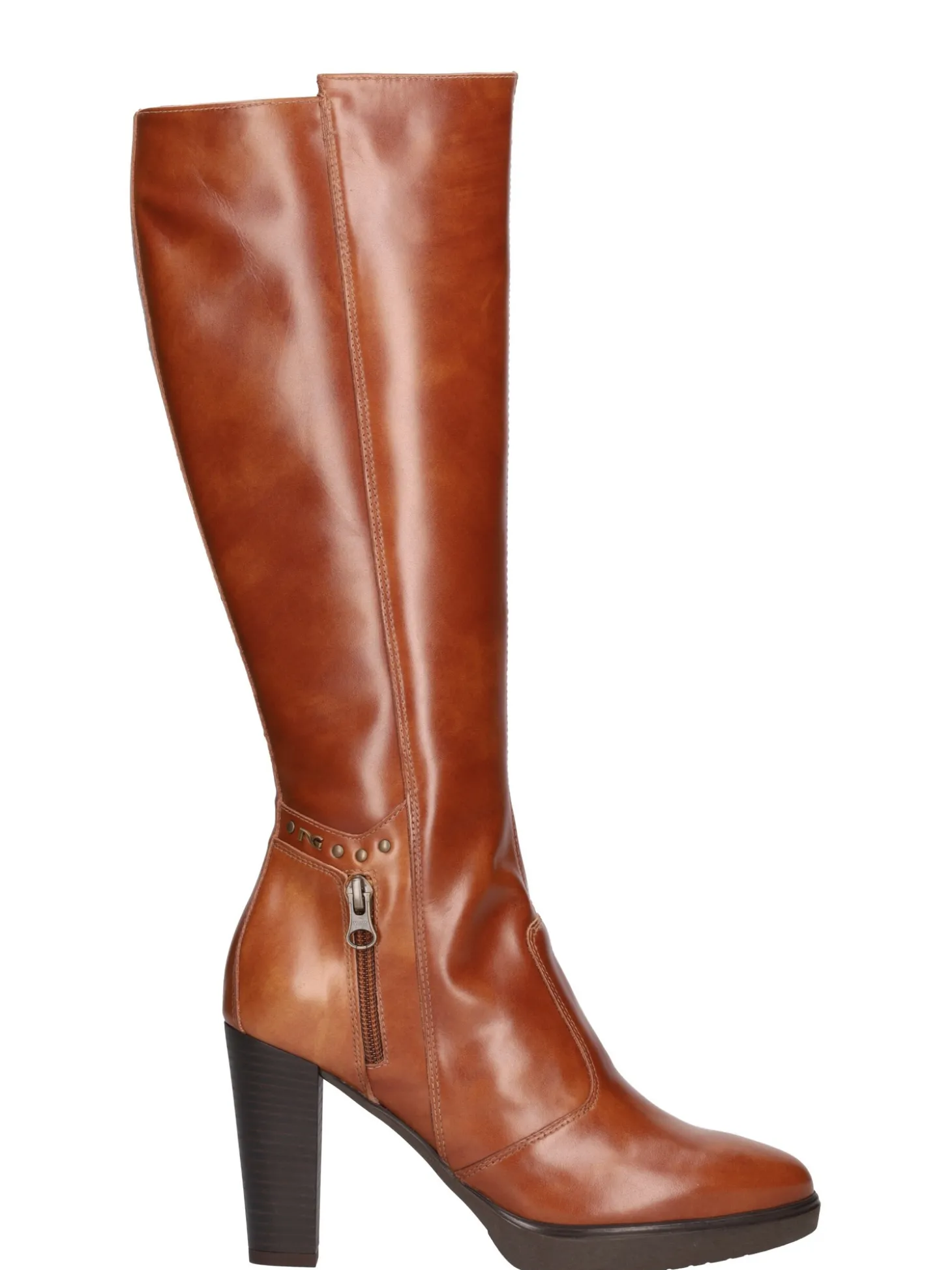 Stivale con tacco largo Nero Giardini da donna cuoio