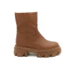 Stivale donna basso a tubo color cuoio