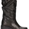 Stivale tacco largo Lace-Up NYC da donna nero