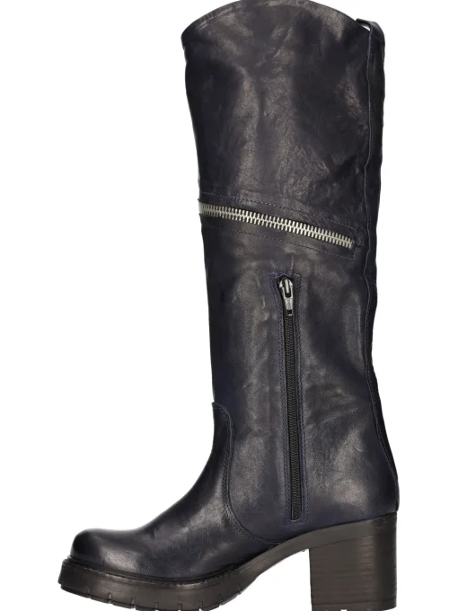 Stivale tacco largo Liviana da donna blu