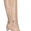 Stivale tacco largo Nero Giardini da donna beige