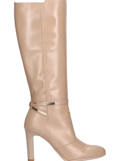 Stivale tacco largo Nero Giardini da donna beige