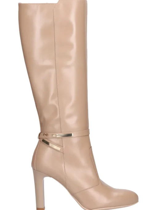 Stivale tacco largo Nero Giardini da donna beige