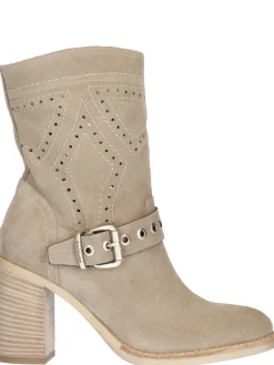 Stivale tacco largo Nero Giardini da donna taupe