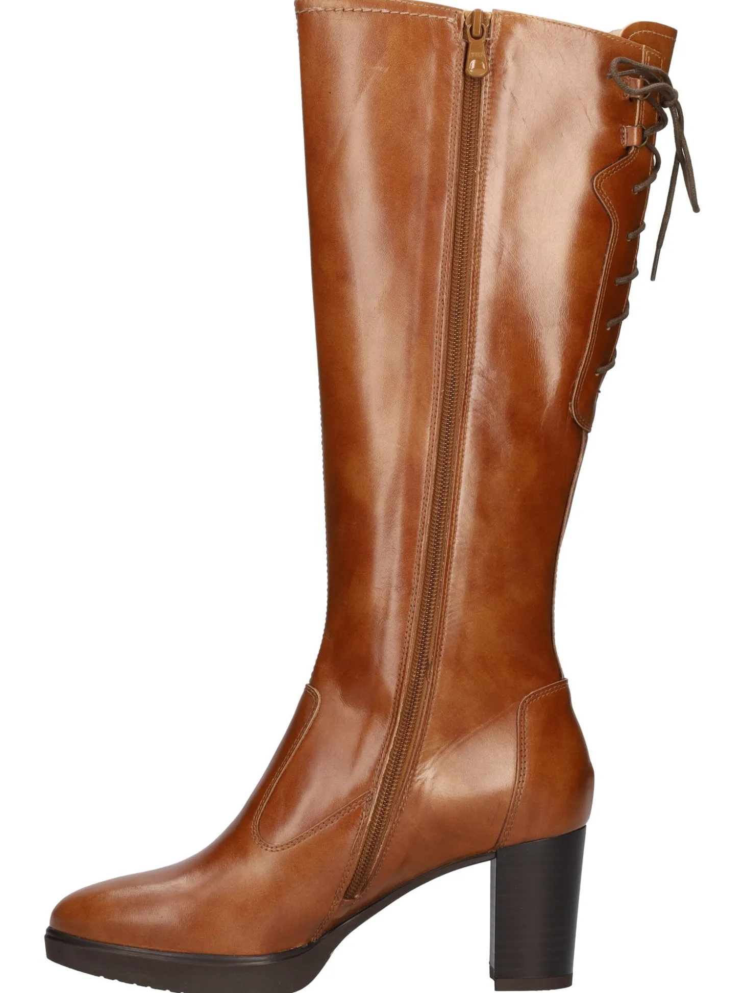 Stivale tacco largo Nero Giardini da donna cuoio