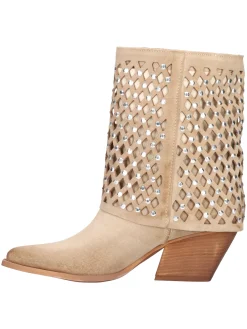 Stivaletto con tacco largo Liviana da donna beige