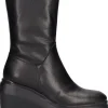 Stivaletto con zeppa Wonders da donna nero