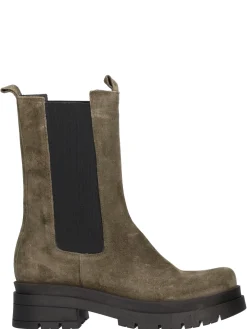 Stivaletto lungo con tacco basso Luca Giordano da donna verde