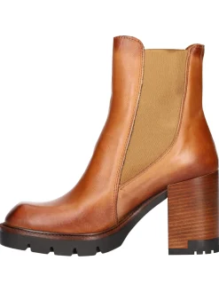 Stivaletto tacco largo Barbara Brera da donna cuoio