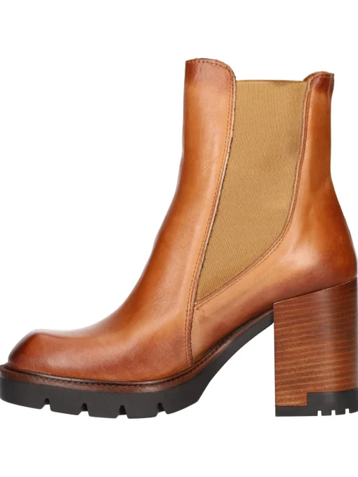 Stivaletto tacco largo Barbara Brera da donna cuoio