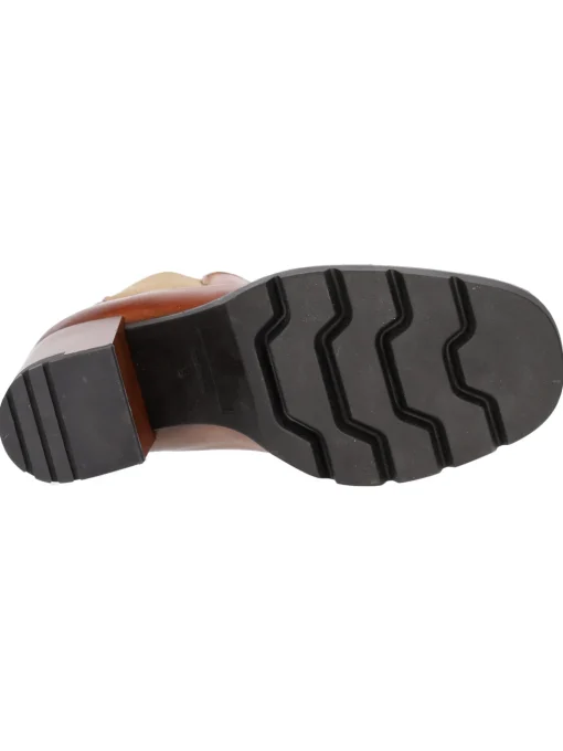 Stivaletto tacco largo Barbara Brera da donna cuoio