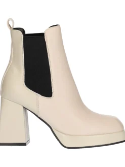 Stivaletto tacco largo Keys da donna beige