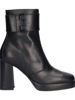 Stivaletto tacco largo Nero Giardini da donna nera