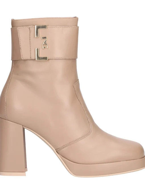 Stivaletto tacco largo Nero Giardini da donna beige