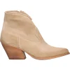 Texano corto con tacco largo Liviana da donna beige