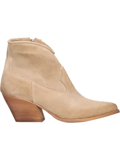 Texano corto con tacco largo Liviana da donna beige
