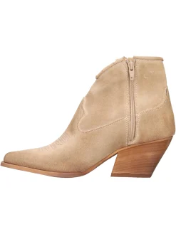 Texano corto con tacco largo Liviana da donna beige