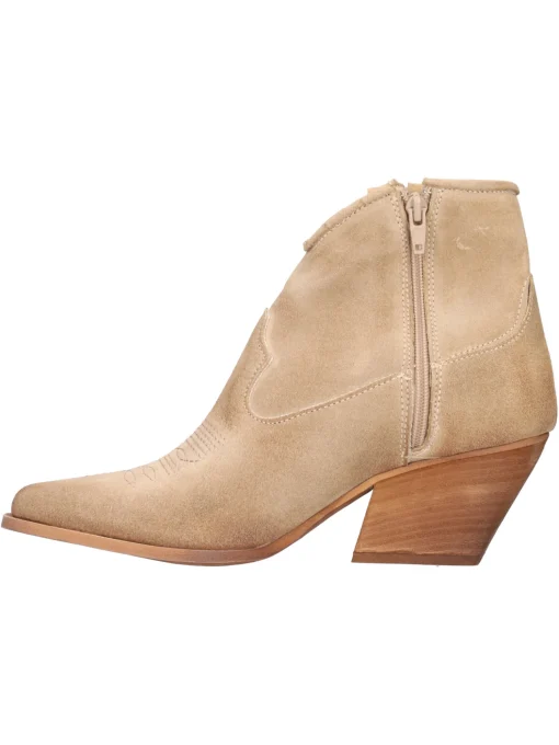 Texano corto con tacco largo Liviana da donna beige