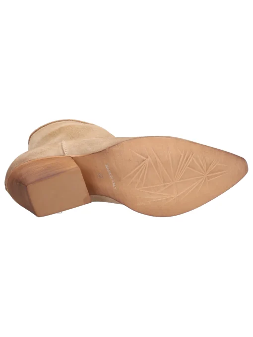 Texano corto con tacco largo Liviana da donna beige