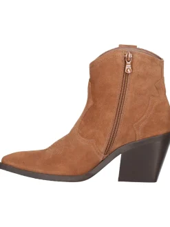 Texano corto tacco largo Nero Giardini da donna cuoio