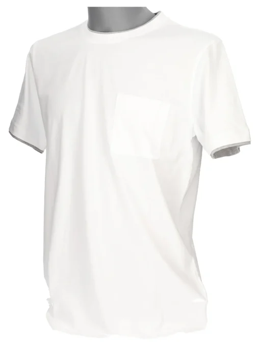 T-shirt a maniche corte Geox Pocket da uomo bianca
