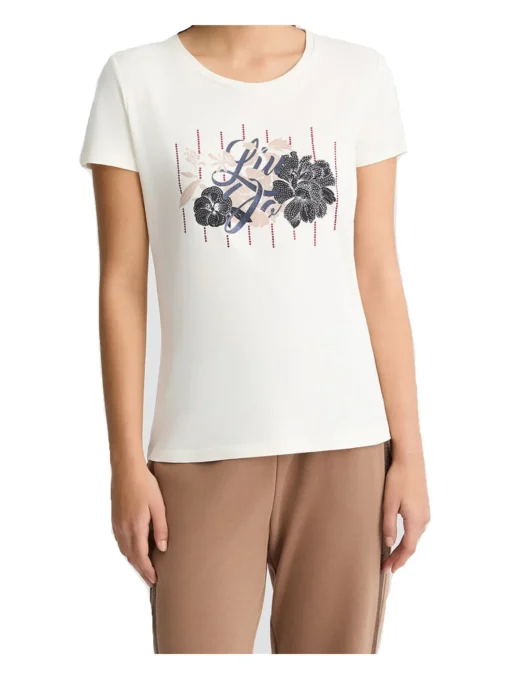 T-shirt a maniche corte Liu Jo da donna bianca