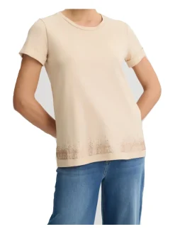 T-shirt a maniche corte Liu Jo da donna beige