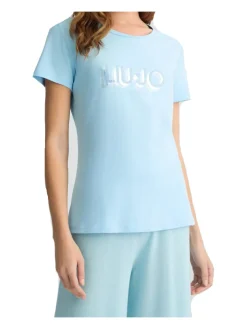 T-shirt a maniche corte Liu Jo da donna azzurra