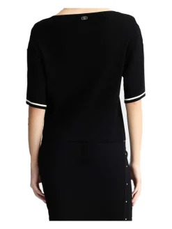T-shirt in maglia Liu Jo da donna nera