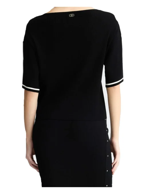 T-shirt in maglia Liu Jo da donna nera