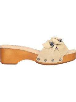 Zoccolo tacco largo Carmela da donna beige